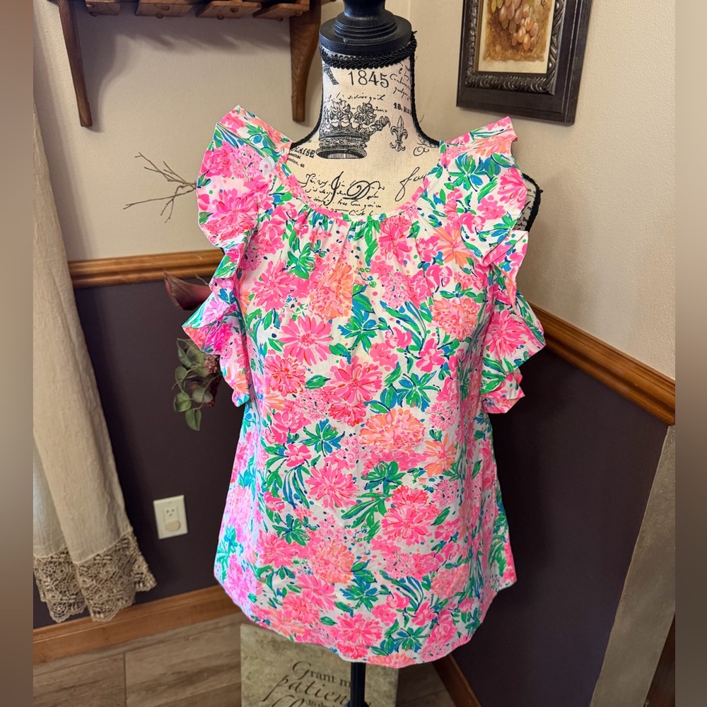 Lilly Pulitzer Marlee Ruffle Top - Picture 3 of 8